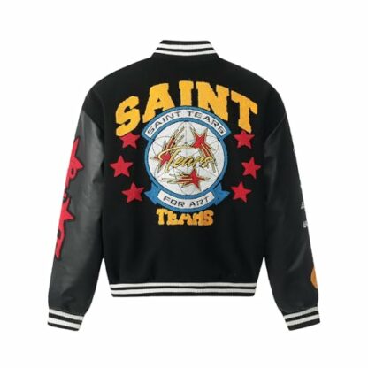 Arnodefrance Men Saint Savior Graphic Print Varsity Jacket Vintage Baseball Jackets streetwear Coats - Image 3