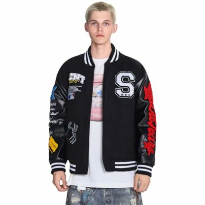 Arnodefrance Men Saint Savior Graphic Print Varsity Jacket Vintage Baseball Jackets streetwear Coats - Image 4