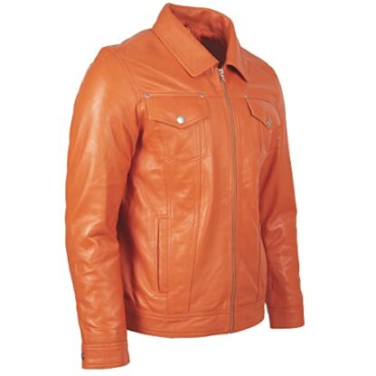 Aviatrix Men's Super-soft Real Leather Classic Harrington Fashion Jacket (AGQ5) - Image 4