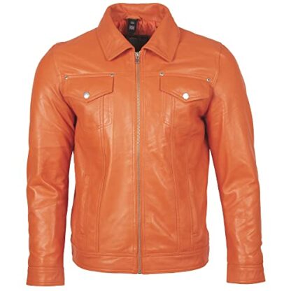 Aviatrix Men's Super-soft Real Leather Classic Harrington Fashion Jacket (AGQ5) - Image 2
