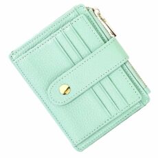 BTNEEU Men Women Leather Credit Card Holder RFID Blocking Slim Leather Wallet, Minimalist Card Holder Small Wallet with Coin Pocket, Thin Front Pocket Wallets with 9 Card Slots