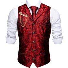 Barry.Wang Mens Floral Ties Set Silk Necktie Handkerchief Cufflink for Wedding Business Formal