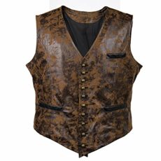 Bslingerie® Mens Steampunk Faux Leather Waistcoats Vest (XL, Brown 2)