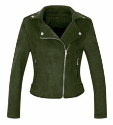 CHARTOU Women's Fall 2023 Fashion Faux Suede Leather Casual Moto Biker Jacket Coats