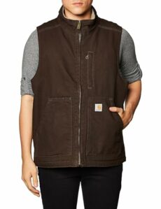Carhartt Men's Sherpa Lined Mock-Neck Vest Work Utility Outerwear