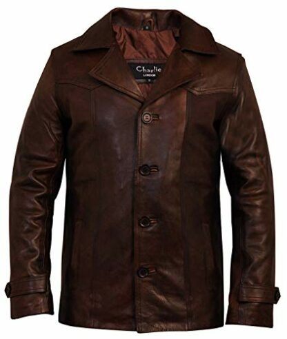 Charlie LONDON Men's Heist Antique Vintage Brown Leather Jacket 2 Charlie LONDON Men's Heist Antique Vintage Brown Leather Jacket - Image 2