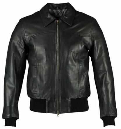 Charlie LONDON The Deal Black Real Leather Bomber Mens Jacket: Stylish UK Leather Jacket for Smart Casual Wear - Durable, Stylish and Ultra-Comfortable Mens Coats and Bomber Jackets 2 Charlie LONDON The Deal Black Real Leather Bomber Mens Jacket: Stylish UK Leather Jacket for Smart Casual Wear - Durable, Stylish and Ultra-Comfortable Mens Coats and Bomber Jackets - Image 2