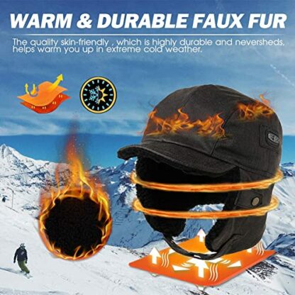 Comhats Winter Wool Blend Trapper Hat for Men Ladies Warm Hats with Thick Soft Faux Fur Earflap Fleece Lined Hats for UK Cold Weather | Super Warm 3 Comhats Winter Wool Blend Trapper Hat for Men Ladies Warm Hats with Thick Soft Faux Fur Earflap Fleece Lined Hats for UK Cold Weather | Super Warm - Image 3