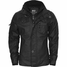 Crosshatch New Mens Full Zip Warm Jacket Padded Double Layer Button Winter Coat