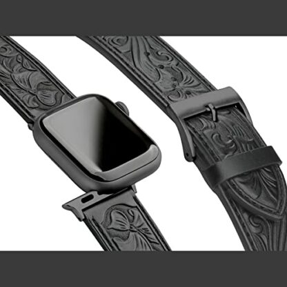 Deeplus 20mm Watch Bands for Men, Mens' Retro Pattern Leather Watch Strap, Quick Release Handmade Vintage Watch Replacement for Samsung Galaxy Watch 6 Band Classic 43mm 47mm 40mm 44mm 3 Deeplus 20mm Watch Bands for Men, Mens' Retro Pattern Leather Watch Strap, Quick Release Handmade Vintage Watch Replacement for Samsung Galaxy Watch 6 Band Classic 43mm 47mm 40mm 44mm - Image 3