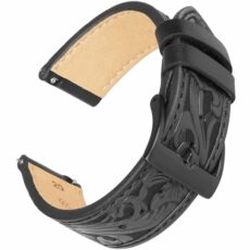 Deeplus 20mm Watch Bands for Men, Mens' Retro Pattern Leather Watch Strap, Quick Release Handmade Vintage Watch Replacement for Samsung Galaxy Watch 6 Band Classic 43mm 47mm 40mm 44mm
