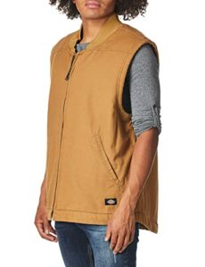 Dickies Men's Relaxed Fit Sherpa Lined Duck Vest Work Utility Outerwear