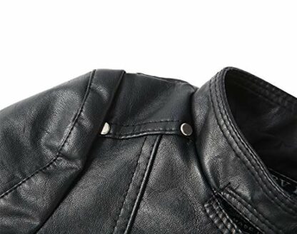 Echinodon Girl's Faux Leather Motorcycle Jacket Children Zipper Leather Coats 4 Echinodon Girl's Faux Leather Motorcycle Jacket Children Zipper Leather Coats - Image 4