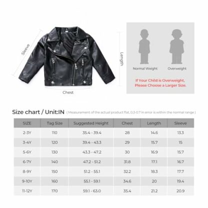 Elife Girls Fashion PU Leather Motorcycle Jacket Children's Outerwear Slim Coat 2-12 Years 3 Elife Girls Fashion PU Leather Motorcycle Jacket Children's Outerwear Slim Coat 2-12 Years - Image 3