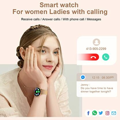 FMK Smart Watch with Call Function - 1.32'' Full Touch Fitness Tracker Watch with Female Health Tracking Blood Oxygen Heart Rate Sleep Monitor Waterproof Sports Watches for Android IOS - Image 3