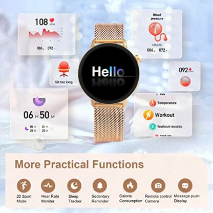FMK Smart Watch with Call Function - 1.32'' Full Touch Fitness Tracker Watch with Female Health Tracking Blood Oxygen Heart Rate Sleep Monitor Waterproof Sports Watches for Android IOS - Image 4