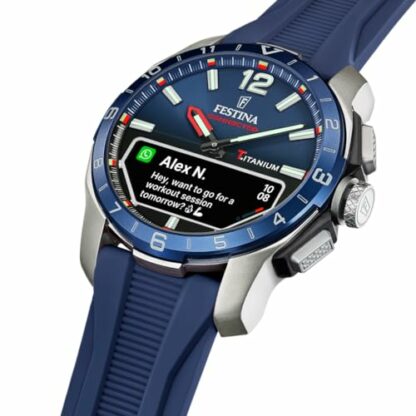Festina Connected D Hybrid Smartwatch (44mm) Dark Blue Integrated Digital Dial/Dark Blue Rubber Strap F23000/1 - Image 4