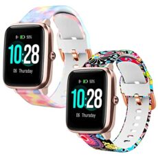 Fintie 2 Pack Sport Bands Compatible with 19mm ID205L Veryfitpro Smart Watch and ID205G ID205 ID205U ID205S ID215G, Quick Release Soft Silicone Wristband Replacement Strap