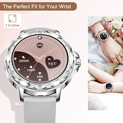 Fsdibst Women's Smartwatch with Phone Function, 1.2 Inch Small Fitness Watch Women's Round with 122 Sports Modes, Heart Rate Monitor, SpO2, Sleep Monitor, Pedometer Watch, Women, Sports Watch for 3 Fsdibst Women's Smartwatch with Phone Function, 1.2 Inch Small Fitness Watch Women's Round with 122 Sports Modes, Heart Rate Monitor, SpO2, Sleep Monitor, Pedometer Watch, Women, Sports Watch for - Image 3