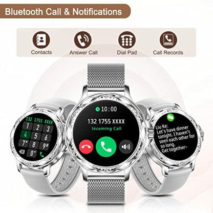 Fsdibst Women's Smartwatch with Phone Function, 1.2 Inch Small Fitness Watch Women's Round with 122 Sports Modes, Heart Rate Monitor, SpO2, Sleep Monitor, Pedometer Watch, Women, Sports Watch for 4 Fsdibst Women's Smartwatch with Phone Function, 1.2 Inch Small Fitness Watch Women's Round with 122 Sports Modes, Heart Rate Monitor, SpO2, Sleep Monitor, Pedometer Watch, Women, Sports Watch for - Image 4