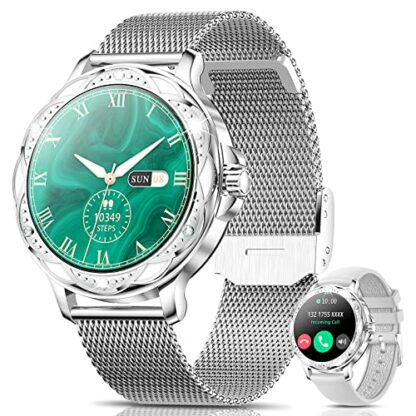 Fsdibst Women's Smartwatch with Phone Function, 1.2 Inch Small Fitness Watch Women's Round with 122 Sports Modes, Heart Rate Monitor, SpO2, Sleep Monitor, Pedometer Watch, Women, Sports Watch for 2 Fsdibst Women's Smartwatch with Phone Function, 1.2 Inch Small Fitness Watch Women's Round with 122 Sports Modes, Heart Rate Monitor, SpO2, Sleep Monitor, Pedometer Watch, Women, Sports Watch for - Image 2