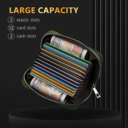 GADIEMKENSD Genuine Leather Credit Card Holder with RFID Blocking Fold Accordion Style Wallet - Image 3