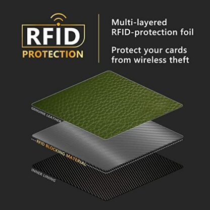 GADIEMKENSD Genuine Leather Credit Card Holder with RFID Blocking Fold Accordion Style Wallet - Image 4