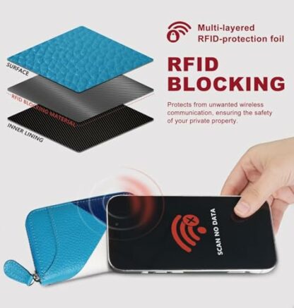 GADIEMKENSD Genuine Leather Credit Card Wallet Fold Accordion Style with RFID Blocking - Image 4