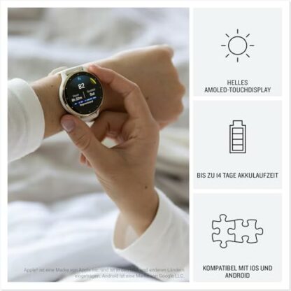Garmin [ Renewed ] Venu 3S (41mm), AMOLED GPS smaller sized Smartwatch , All-day Advanced Health and Fitness Features, Voice Functionality, Music Storage, Up to 10 days battery life, Ivory (Renewed) - Image 4