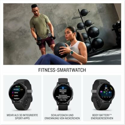 Garmin [Renewed vívoactive 5, AMOLED GPS Smartwatch, All-day Health Monitoring, Advanced Fitness Features, Personalised Sleep Coaching, Music and up to 11 days battery life, Black (Renewed) 3 Garmin [Renewed vívoactive 5, AMOLED GPS Smartwatch, All-day Health Monitoring, Advanced Fitness Features, Personalised Sleep Coaching, Music and up to 11 days battery life, Black (Renewed) - Image 3