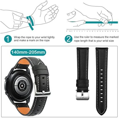 Genuine Leather Bands Compatible with Galaxy Watch 3 41mm/45mm,Woman Man 20mm/22mm Wristband Quick Release Strap for Galaxy Watch 42mm/Watch 4 Classic/Watch 46mm Smartwatch 4 Genuine Leather Bands Compatible with Galaxy Watch 3 41mm/45mm,Woman Man 20mm/22mm Wristband Quick Release Strap for Galaxy Watch 42mm/Watch 4 Classic/Watch 46mm Smartwatch - Image 4