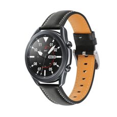 Genuine Leather Bands Compatible with Galaxy Watch 3 41mm/45mm,Woman Man 20mm/22mm Wristband Quick Release Strap for Galaxy Watch 42mm/Watch 4 Classic/Watch 46mm Smartwatch
