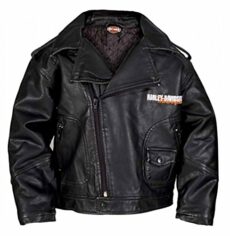 Harley-Davidson Baby Boys' Upwing Eagle Biker Pleather Jacket Black 0366074