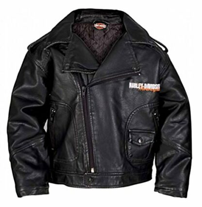 Harley-Davidson Baby Boys' Upwing Eagle Biker Pleather Jacket Black 0366074 - Image 2