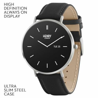 Henry London Amoled Black Leather Strap Smart Watch 3 Henry London Amoled Black Leather Strap Smart Watch - Image 3