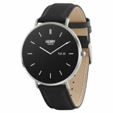 Henry London Amoled Black Leather Strap Smart Watch
