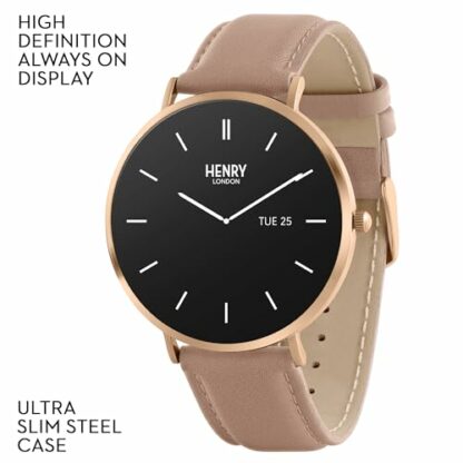 Henry London Amoled Smart Watch for Men and Women with Leather Strap HLS65-0003 3 Henry London Amoled Smart Watch for Men and Women with Leather Strap HLS65-0003 - Image 3