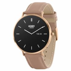 Henry London Amoled Smart Watch for Men and Women with Leather Strap HLS65-0003