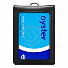 Hibate Genuine Leather Oyster Card Holder Bus Travel Pass Holders