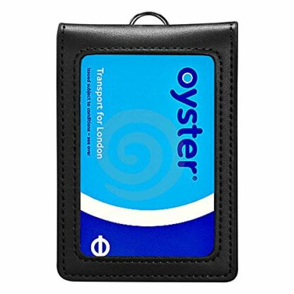 Hibate Genuine Leather Oyster Card Holder Bus Travel Pass Holders - Image 2