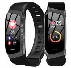 INDYGO - Smartband E18 Fitness Bracelet Waterproof - Smart Watch for Men - Fitness Smart Watches for Women & Men - Fitness Tracker Watch for Women - Blood Pressure Watch - Color