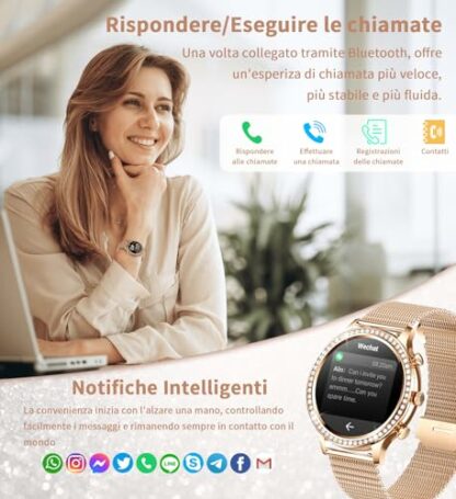 INNOFOVO Women's Smartwatch with Call/Answer, Fitness Tracker with Sleep Monitor, Heart Rate SpO2, Waterproof IP67 Smartwatch for Android iOS - Image 3