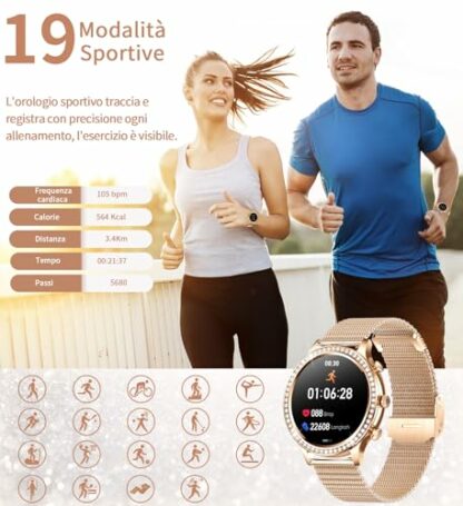 INNOFOVO Women's Smartwatch with Call/Answer, Fitness Tracker with Sleep Monitor, Heart Rate SpO2, Waterproof IP67 Smartwatch for Android iOS - Image 4