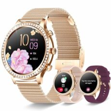 INNOFOVO Women's Smartwatch with Call/Answer, Fitness Tracker with Sleep Monitor, Heart Rate SpO2, Waterproof IP67 Smartwatch for Android iOS