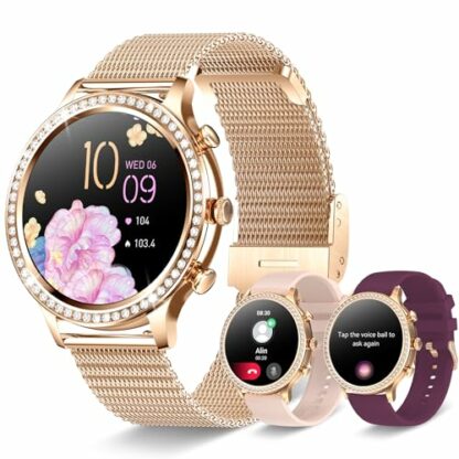 INNOFOVO Women's Smartwatch with Call/Answer, Fitness Tracker with Sleep Monitor, Heart Rate SpO2, Waterproof IP67 Smartwatch for Android iOS - Image 2