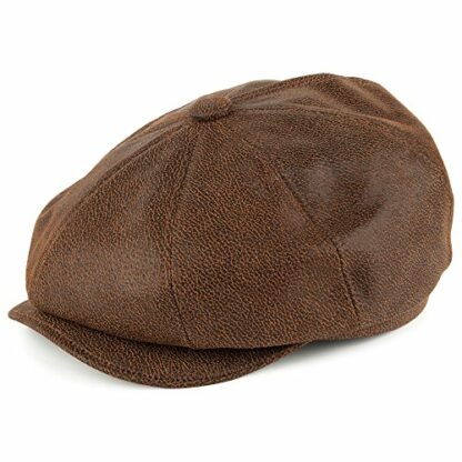 Jaxon & James Leather Newsboy Cap - Brown - Image 2