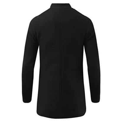 KINKOCCL Long Trench Coat Men Uk Regular Fit Military Winter Trench Coat Slim Fit Full Length Casual Overcoat Winter Casual Double Collar Pea Outerwear - Image 3