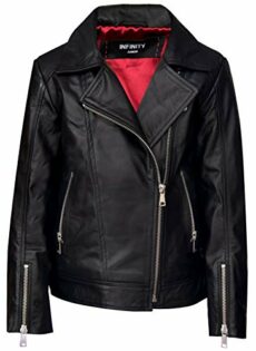 Kids Jackets Girls Designer's 100% Leather Jacket Zip Up Biker Coats (1-13Years)