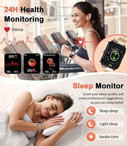 LIGE Smart Watch for Women Make Answer Calls,1.57" Diamond Fitness Tracker with Female Health Heart Rate Sleep Monitor,21 Sports Modes Elegant Smart Watch for Android IOS Silver - Image 4
