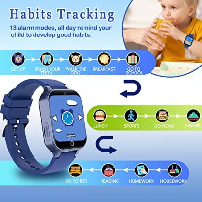LITEYPP Kids Smart Watch Boys Girls, Smart Watch for Kids Toddler Watches with 13 Alarm Modes Habit Reminder Pedometer Flashlight Games Camera Video Music, Kids Gift Boys Toys for Kids, Blue 3 LITEYPP Kids Smart Watch Boys Girls, Smart Watch for Kids Toddler Watches with 13 Alarm Modes Habit Reminder Pedometer Flashlight Games Camera Video Music, Kids Gift Boys Toys for Kids, Blue - Image 3